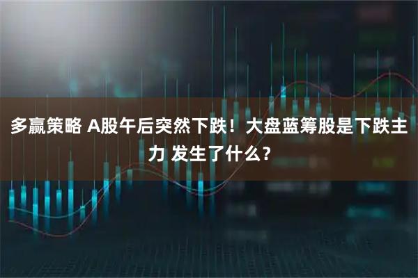 多赢策略 A股午后突然下跌！大盘蓝筹股是下跌主力 发生了什么？