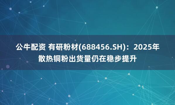 公牛配资 有研粉材(688456.SH)：2025年散热铜粉出货量仍在稳步提升